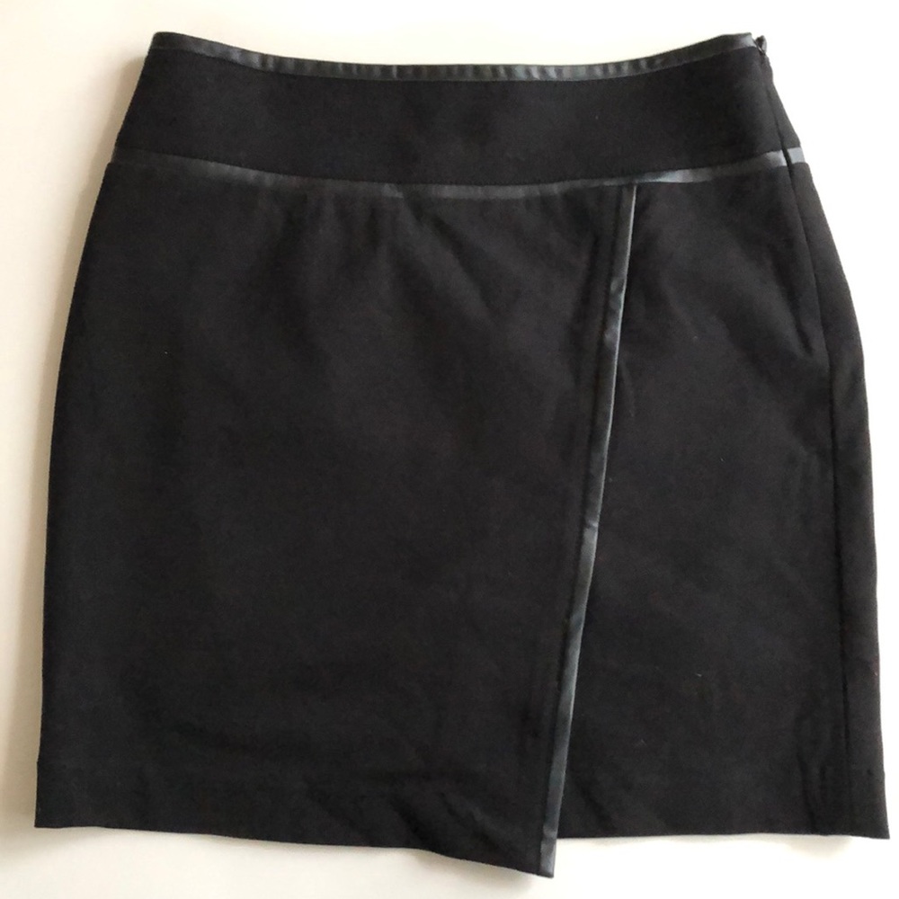 WHBM Leather Trim Skirt
